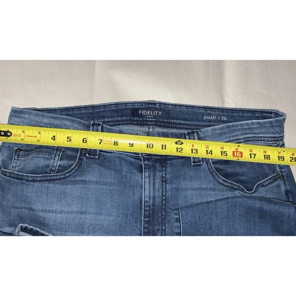 Fidelity Jeans Mens 36 Berlin Blue Dark Wash Jimmy Slim Straight Leg Stretch USA